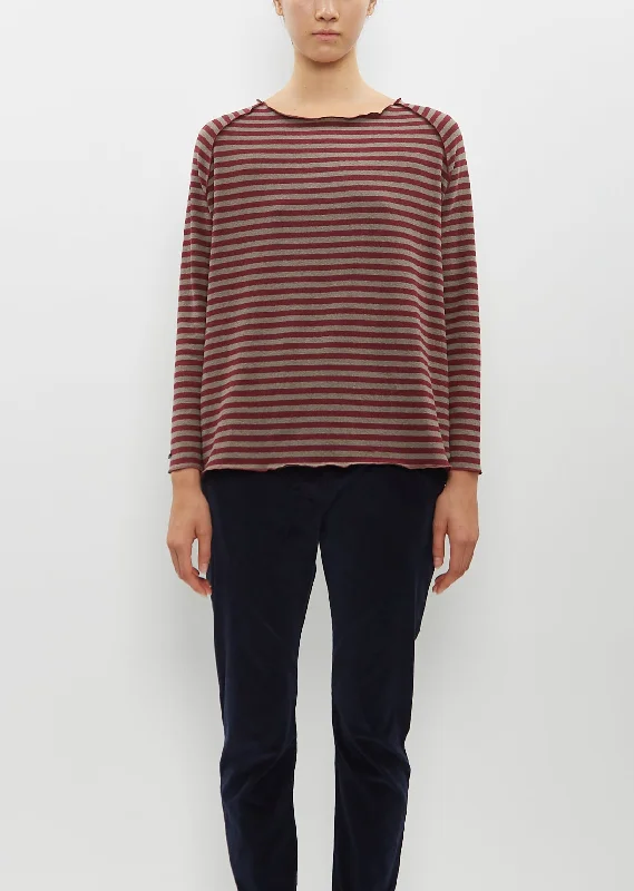 pullover sweater with crystals -Raglan Riga Stripe Sweater — Red