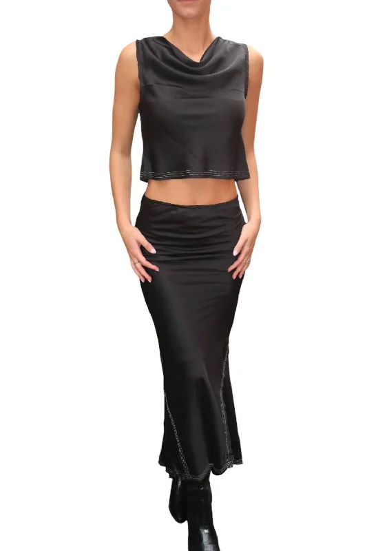 ombre utility skirts -Elegant Set In Black