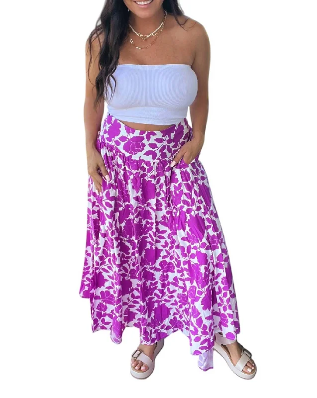 team stripe skirts -Floral Daydreamer Skirt In Magenta