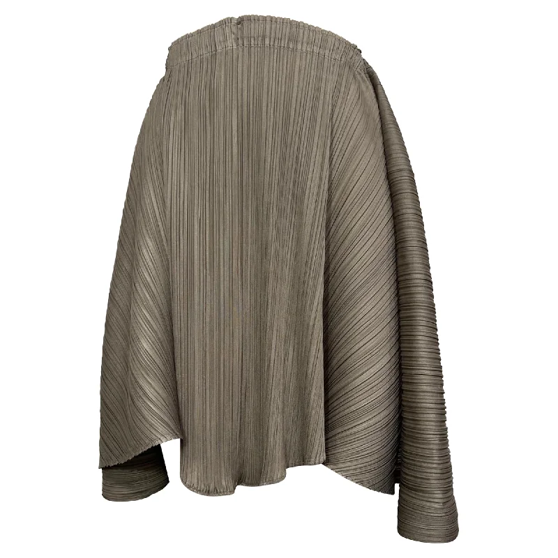 pair weave skirts -Pleats Please Issey Miyake Knee-Length Skirt in Brown Polyester