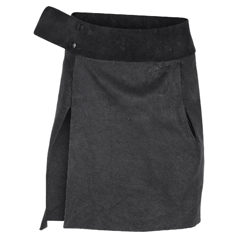 active grid skirts -Rick Owens FW10 Gleam Mini Skirt in Black Leather