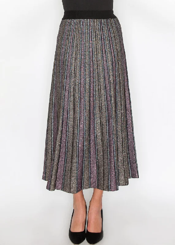 violet fitted skirts -Starlight Striped Knit Skirt