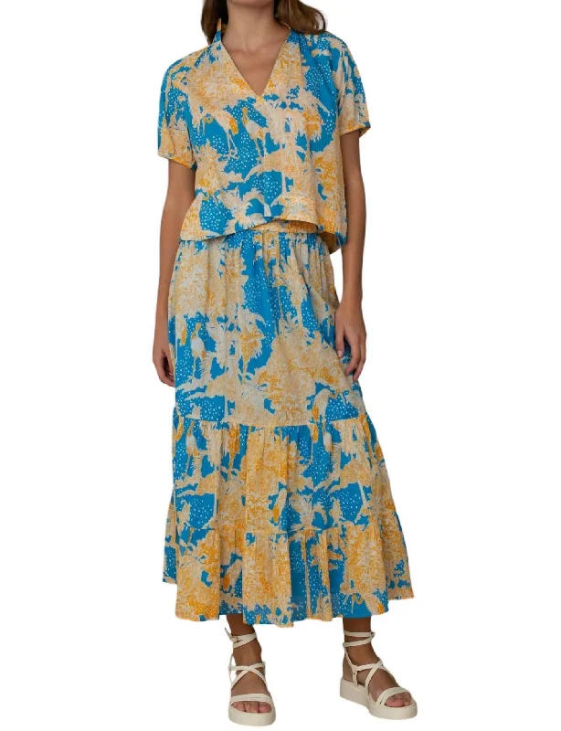 bold grid skirts -Surrey Midi Skirt In Tropical Toile