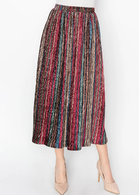 urban sleek skirts -Vibrant Stripe Modest Skirt