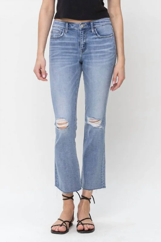 seam stripe pants -Alice Mid Rise Kick Crop Flare In Light Wash