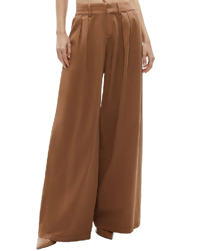 bold check pants -alice + olivia Garbo Low-Rise Baggy Pleated Trouser