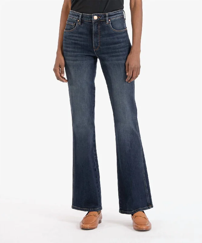 indie vibe pants -Ana High Rise Fab Ab Flare Jeans In Dark Wash