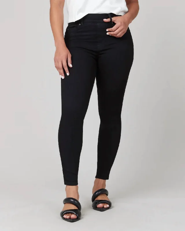 maternity weave pants -Ankle Skinny Jean In Clean Black