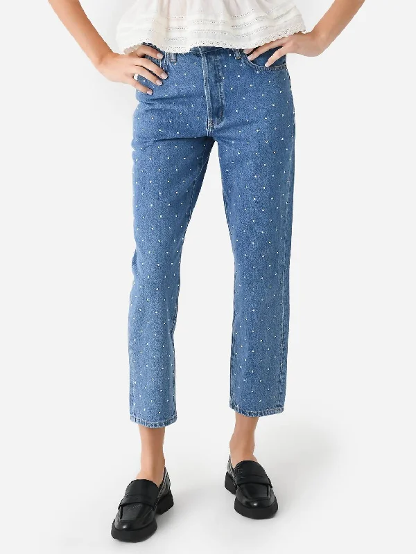 tight weave pants -Atelier Embellished Le Mec Jean In Meadow