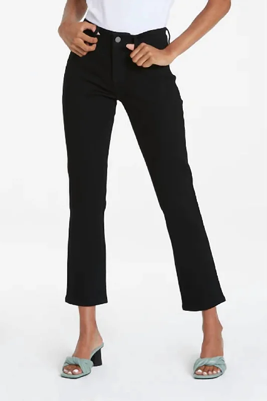 clean trim pants -Blair Mid Rise Straight Ankle Jeans In Black Arrow