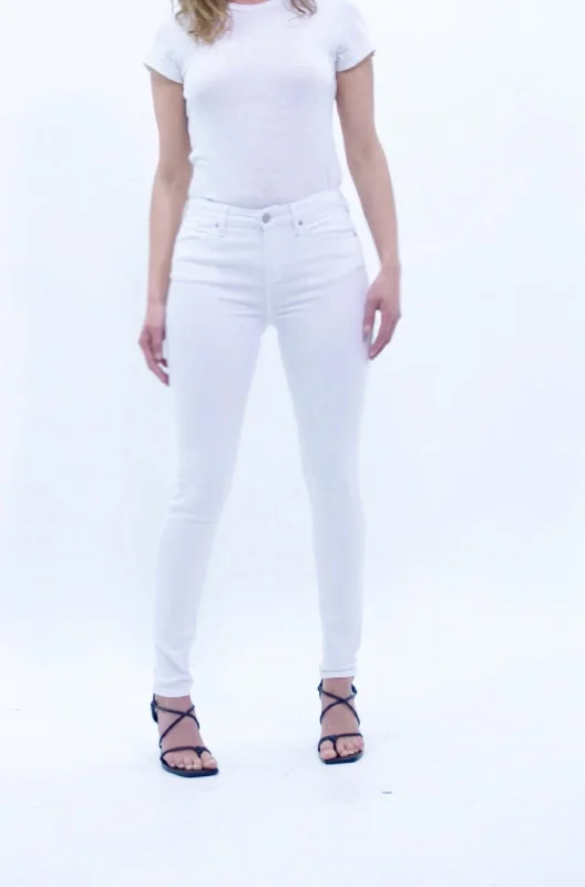 bell edge pants -Blair Mid Rise Straight Jean In White