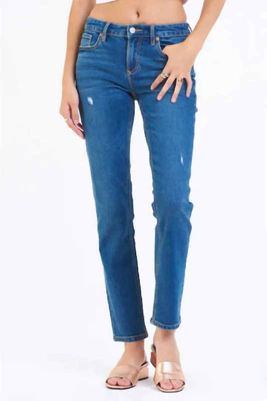 teen pattern pants -Blaire High Rise Slim Straight Jeans In St. Tropez