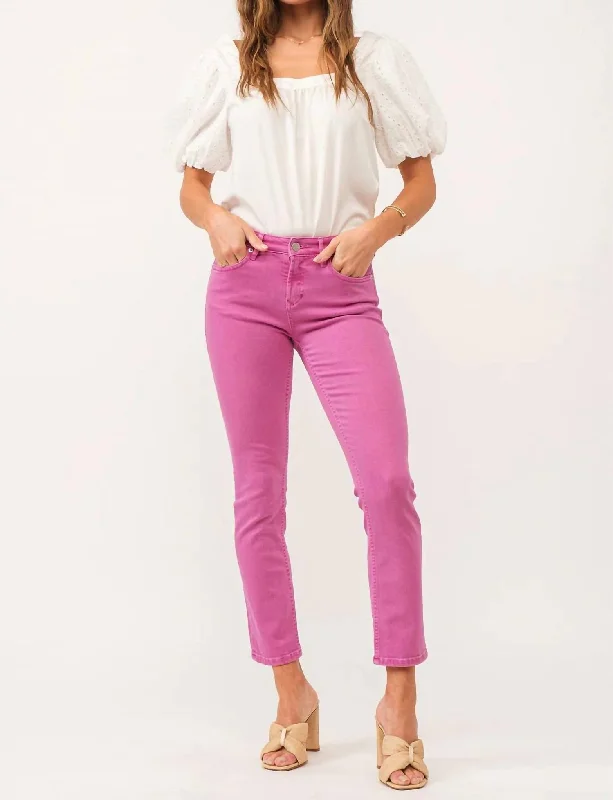 active check pants -Blaire Jeans In Carnation Pink