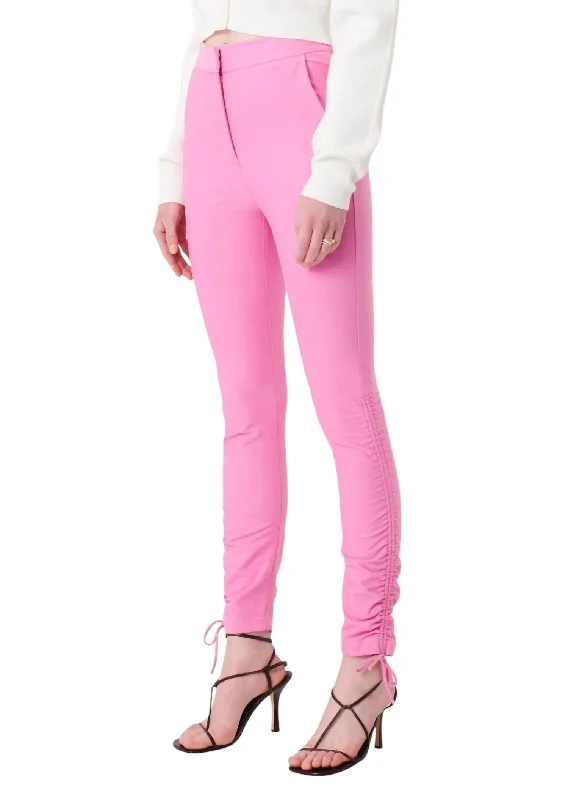 soft pattern pants -Camryn Ruched Pants In Pink