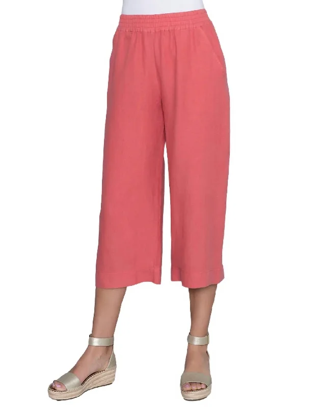 plus trim pants -City Pants In Berry