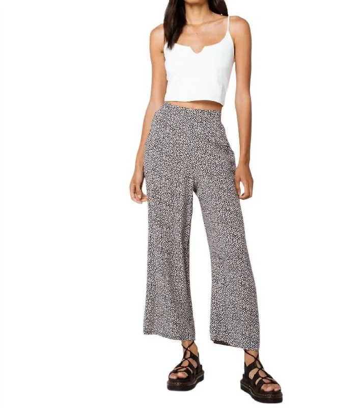 pleat trim pants -Cut Through Wide Leg Printed Pants In Multicolor