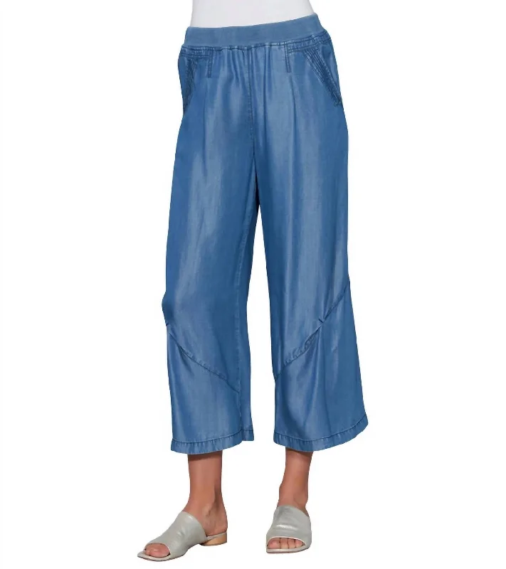 junior pattern pants -Details Flood Pants In Medium Wash