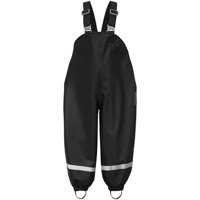 folded hem pants -Didriksons Black Plaskeman Pants