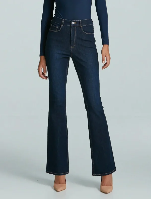 pine weave pants -Do It All Denim Flared Jean