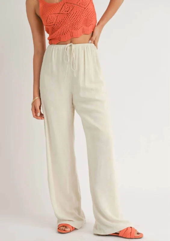 mauve lounge pants -Dune Breeze Wide Leg Pants In Natural