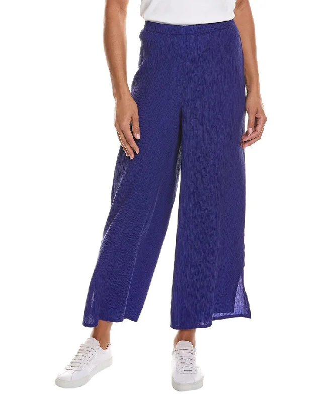 titanium stripe pants -EILEEN FISHER Wide Ankle Pant