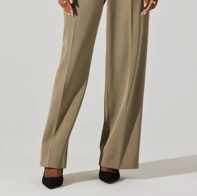 vivid trim pants -Faria High Waisted Trouser Pant In Cedar