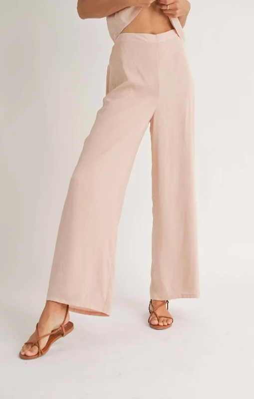 jade cargo pants -Fast Lane Wide Leg In Blush