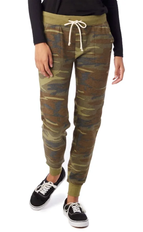 pistachio stretch pants -Fleece Jogger Pant In Camo