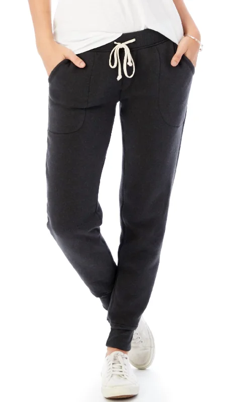 polo waist pants -Fleece Jogger Pant In True Black