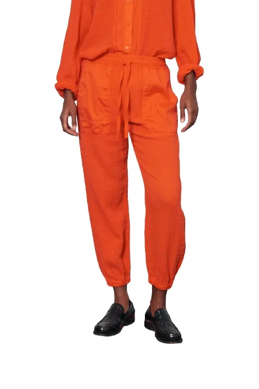 saffron bold pants -Gauze Cameroon Pants In Tomato