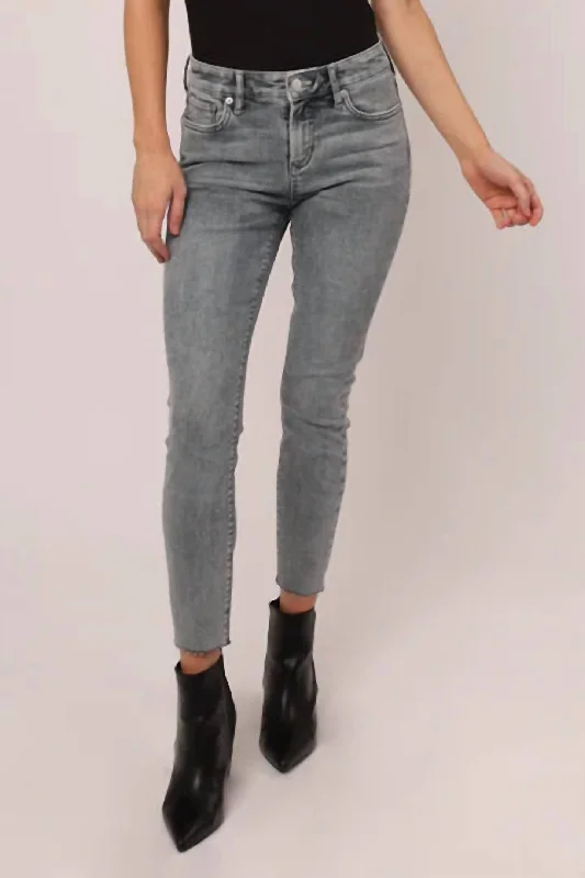 hazel performance pants -Gisele Classic Mid Rise Skinny Jean In Washed Grey