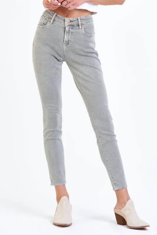 ocean utility pants -Gisele Mid Rise Skinny Jean In Desert Sage