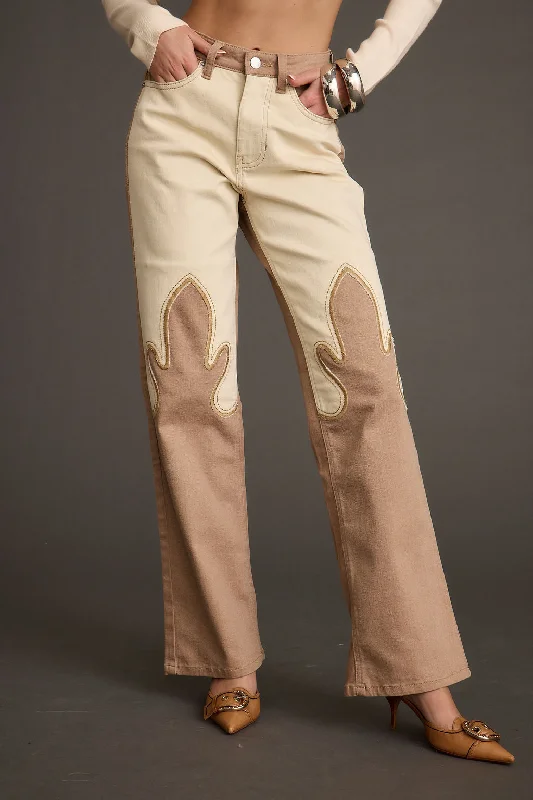 vivid stretch pants -High Noon Two Tone Western Pants