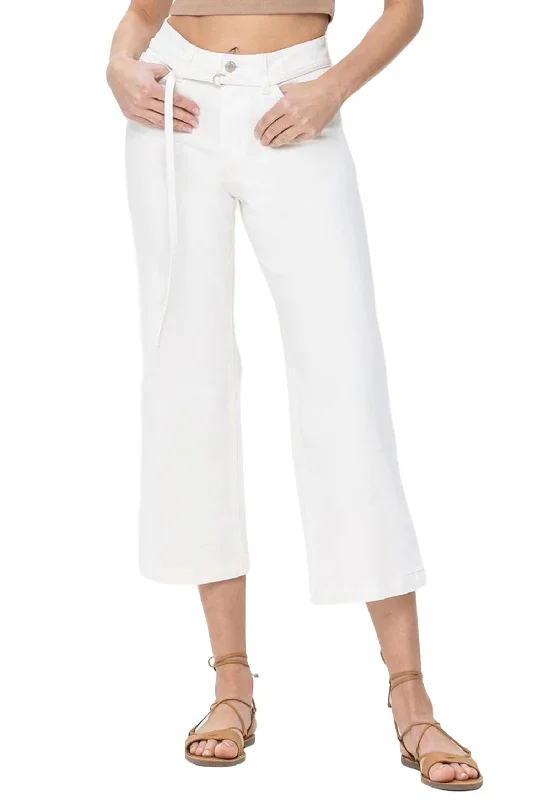 periwinkle pants -High Rise Crop Wide Leg Jean In Creamy White