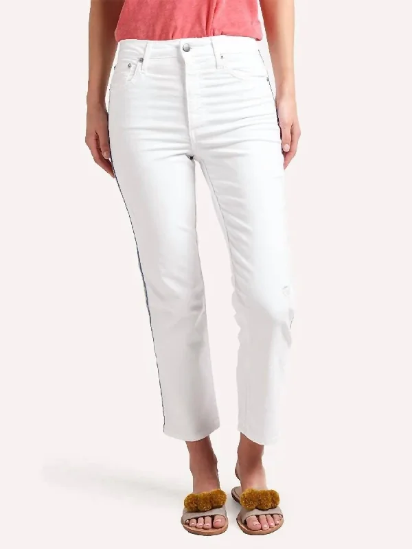 curvy trim pants -High Rise Relaxed Straight Leg Jean In White