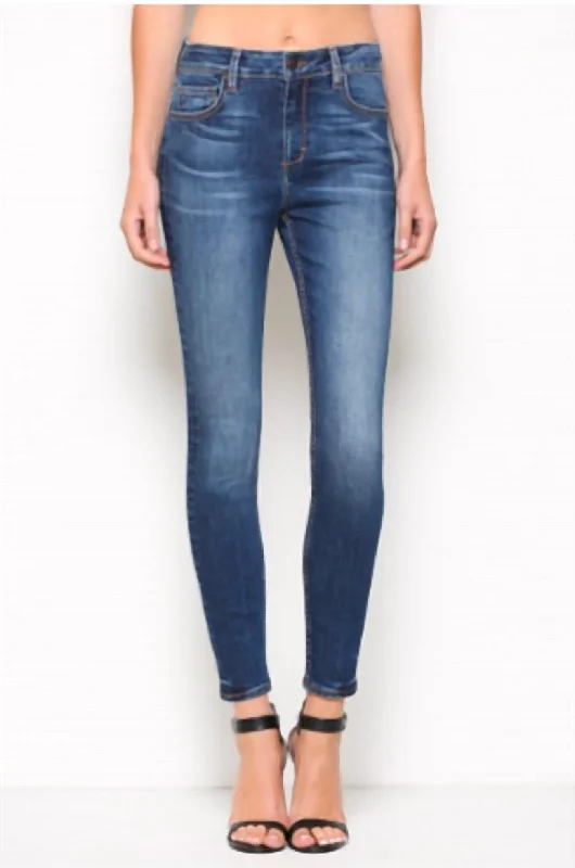 crimson relaxed pants -High Rise Skinny Jean In Dark Blue