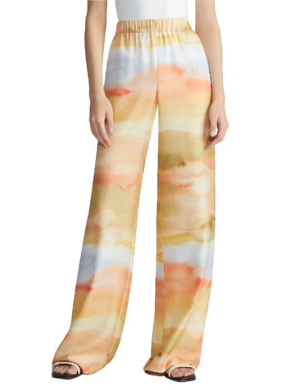 hazel performance pants -Horizon Print Riverside Pants In Straw Multi