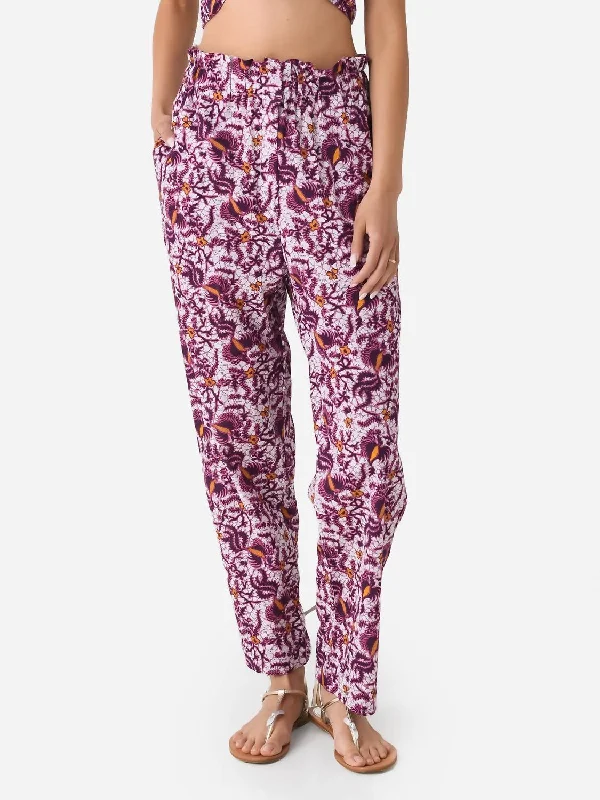 plum pattern pants -Ibiza Pant In Purple