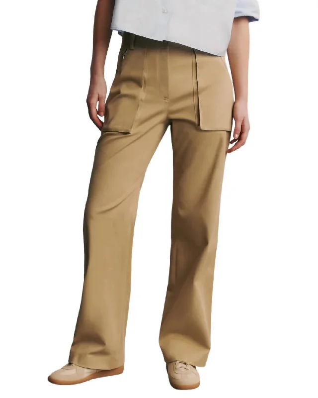 inspirational logo pants -Isa Cargo Pants In Khaki