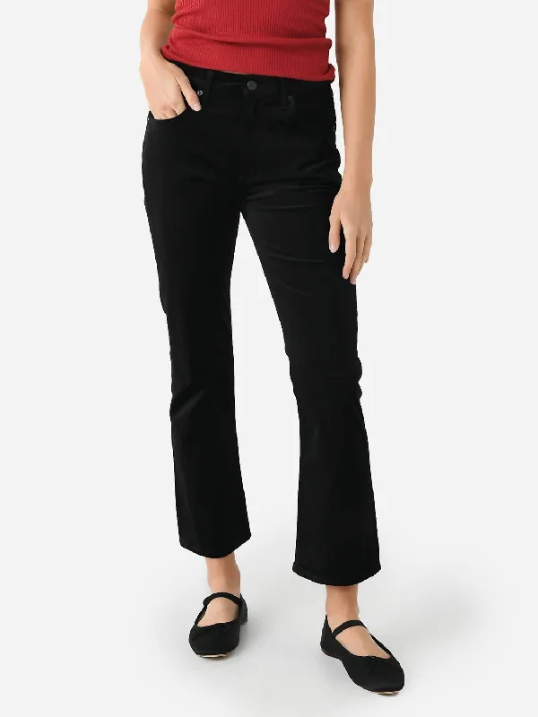 crew uniform pants -Isola Velvet Bootcut Pant In Black