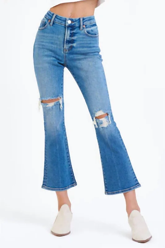 off-white pants -Jenna High Rise Cropped Flare Jeans In Golden Gate