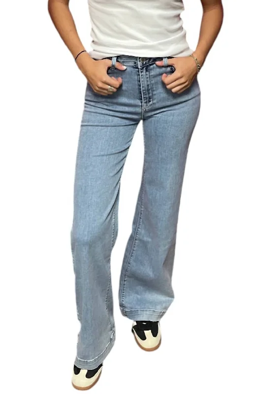 vented active pants -Jesse High Rise Wide Leg Jeans In Blue