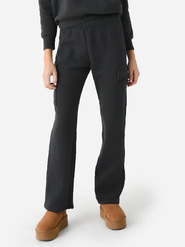 snow white pants -Kelly Fleece Cargo Pant In Vintage Black