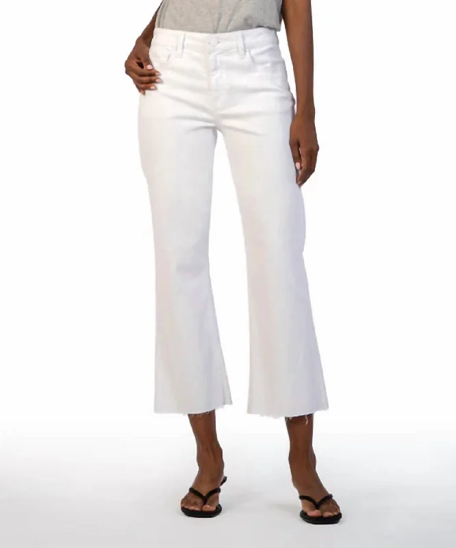 junior pattern pants -Kelsey High Rise Ankle Flare Jean In Optic White