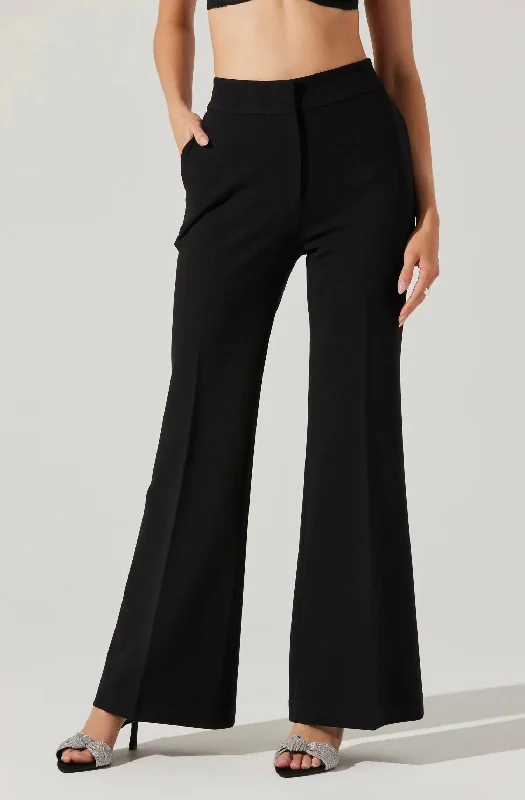 dip weave pants -Lawson High Waisted Trouser Pant In Black