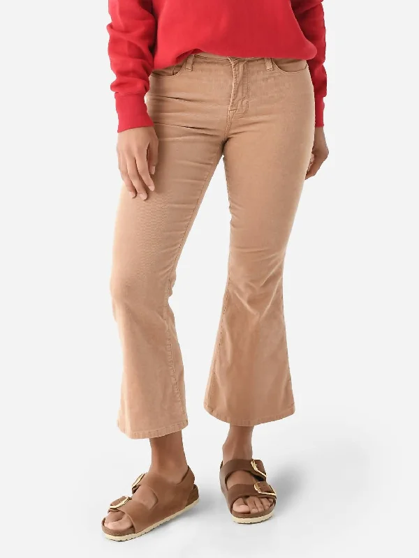 club stripe pants -Le Crop Flare Corduroy Jean In Light Camel