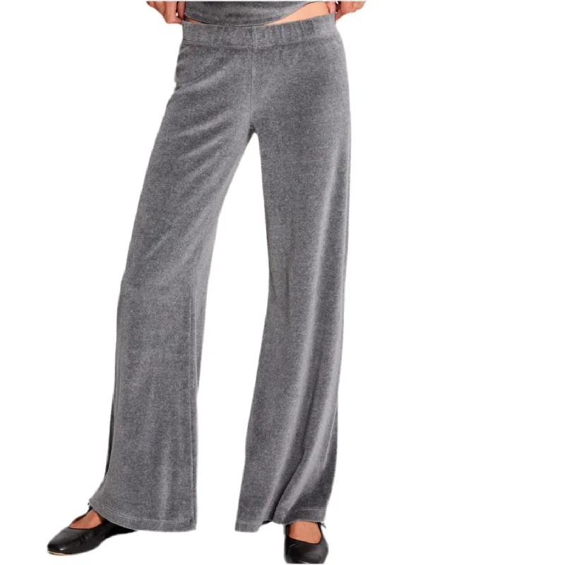 purl pattern pants -Lito Low Rise Flare Pants In Charcoal