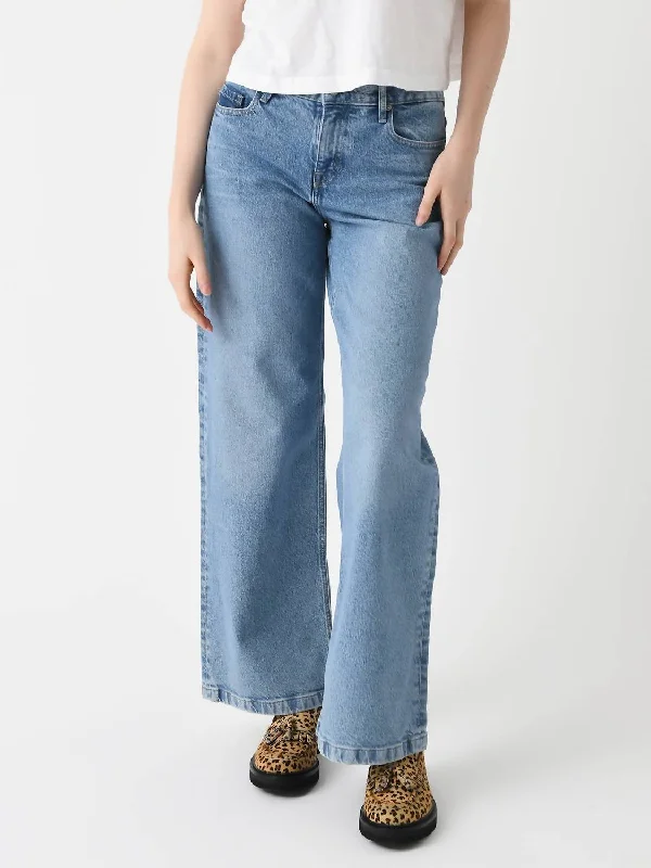 denim bold pants -Mia Mid Wide Leg Jean In Cadence Blue