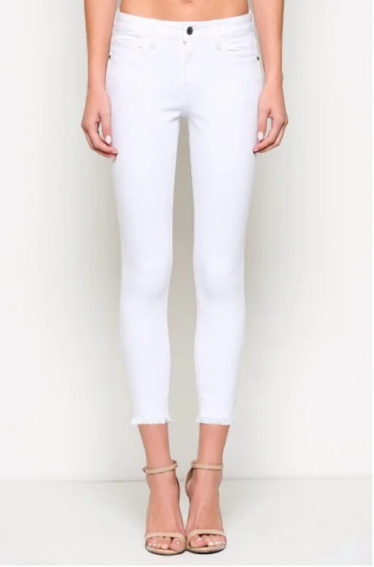 light utility pants -Mid Rise Skinny Jeans In White