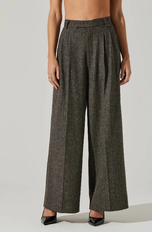 merlot lounge pants -Milani Wide Leg Trouser Pant In Brown/blue